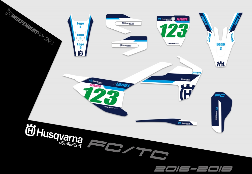 Husqvarna FC-TC 2016 - 2018 | Dekor Factory 3B | 2D-Ansicht