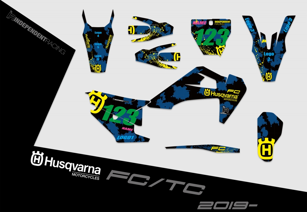 Husqvarna FC-TC from 2019 | Decal Stock 3A |  2D view