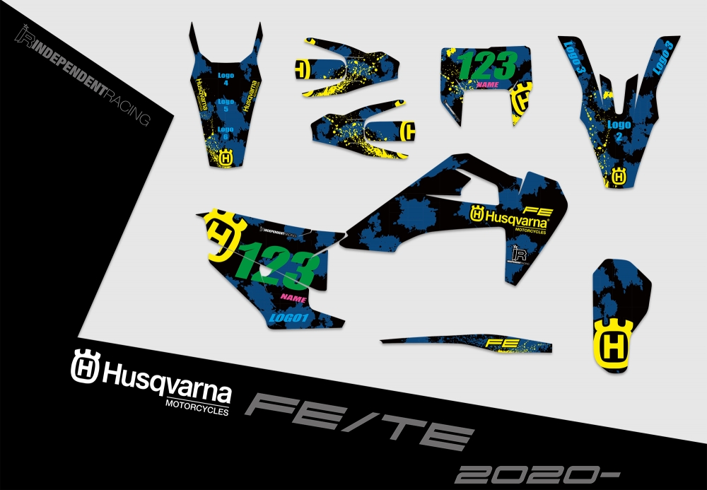 Husqvarna FE-TE from 2020 | Decal Stock 3A | 2D view