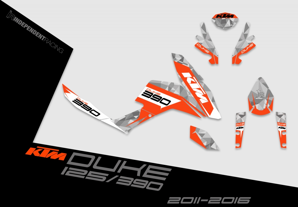 KTM Duke 125/390 2012 - 2016 | Dekor Factory 2A | 2D-Ansicht