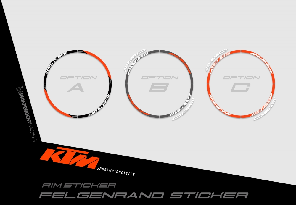 KTM Duke 125/390 2012 - 2016 | Dekor Factory 2A | Felgenrandaufkleber