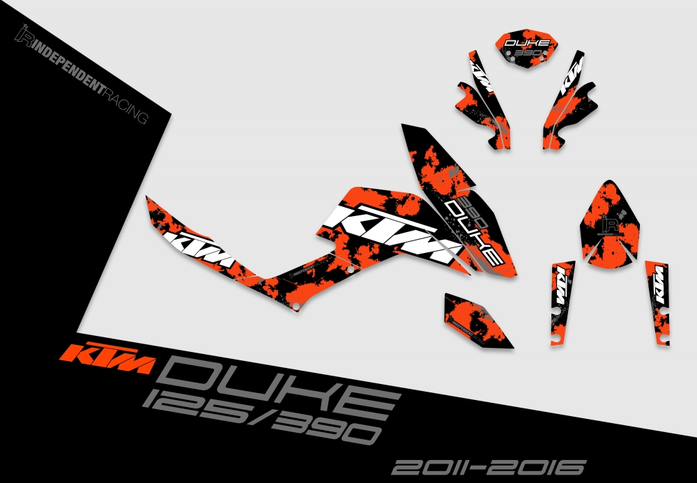 KTM Duke 125/390 2012 - 2016 | Dekor Factory 3B | 2D-Ansicht