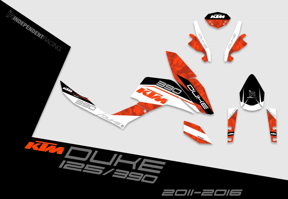 KTM Duke 125/390 2012 - 2016 | Dekor Stock 2B | 2D-Ansicht