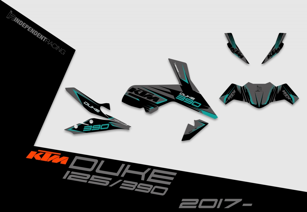 KTM Duke 125/390 ab 2017 | Dekor Factory 1B | 2D-Ansicht