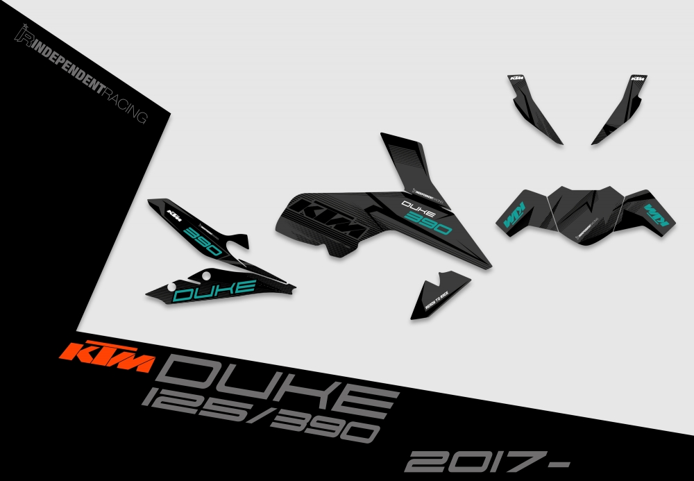 KTM Duke 125/390 ab 2017 | Dekor Stock 3B | 2D-Ansicht