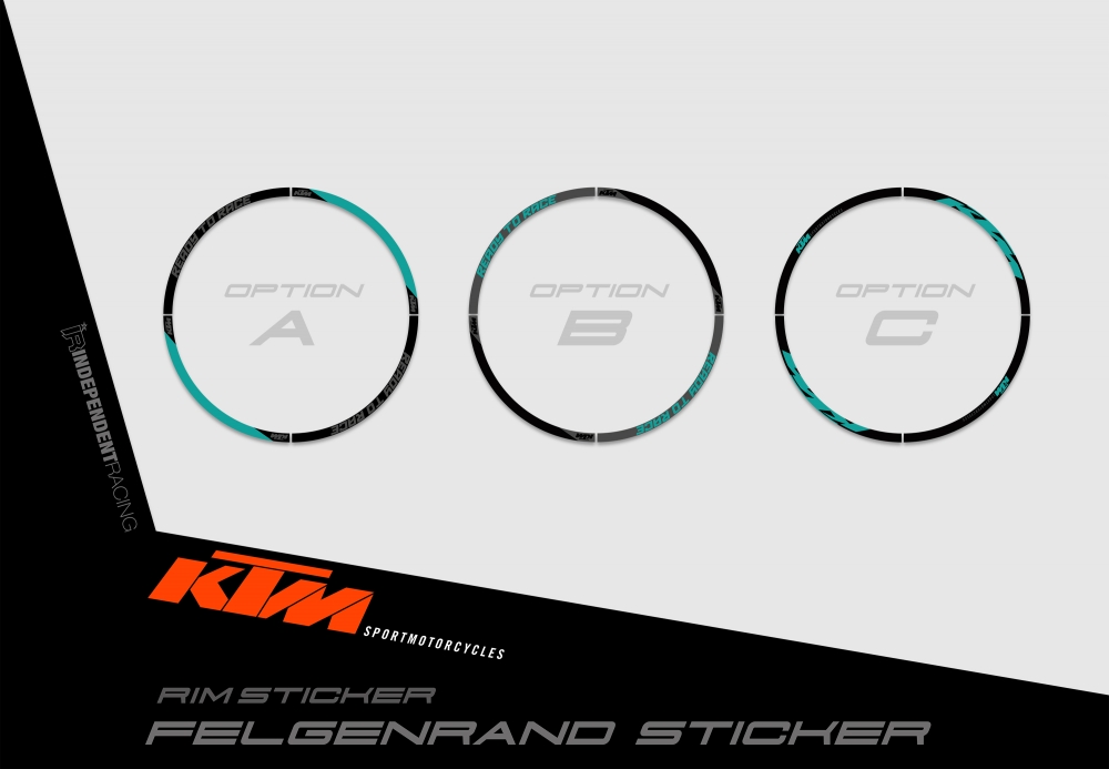 KTM Lc4 2005 - 2007 | Dekor Stock 1B | Felgenrandaufkleber