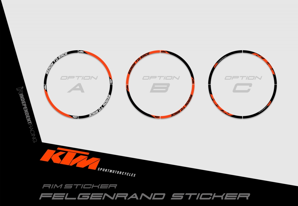 KTM Lc4 1999 - 2004 | Dekor Factory 1B | Felgenrandaufkleber
