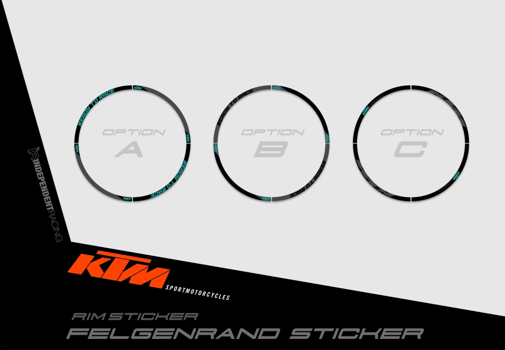 KTM Lc4 1999 - 2004 | Dekor Factory 3B | Felgenrandaufkleber