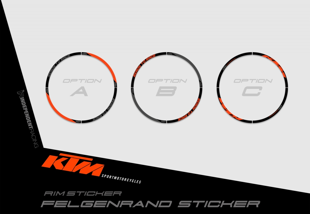 KTM Lc4 1999 - 2004 | Decal Stock 2B |  Rimsticker