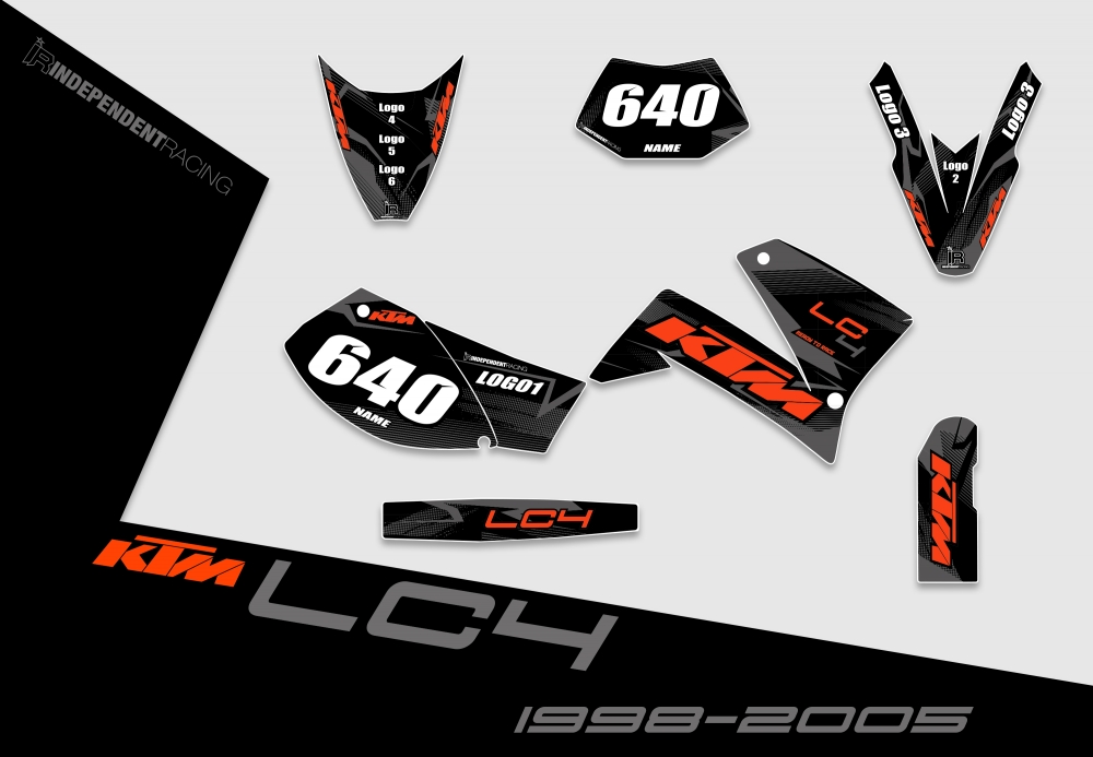 KTM Lc4 1999 - 2004 | Decal Stock 3A | 2D view