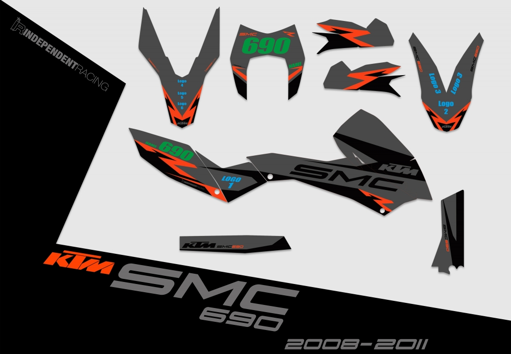 KTM 690 SMC 2008 - 2017 | Decal Factory 3B | 2D view