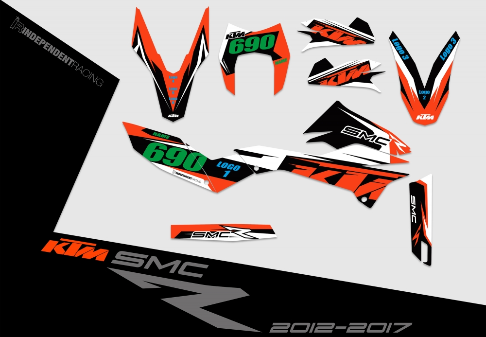 KTM 690 SMCR 2008 - 2017 | Decal Stock 1A | 2D view