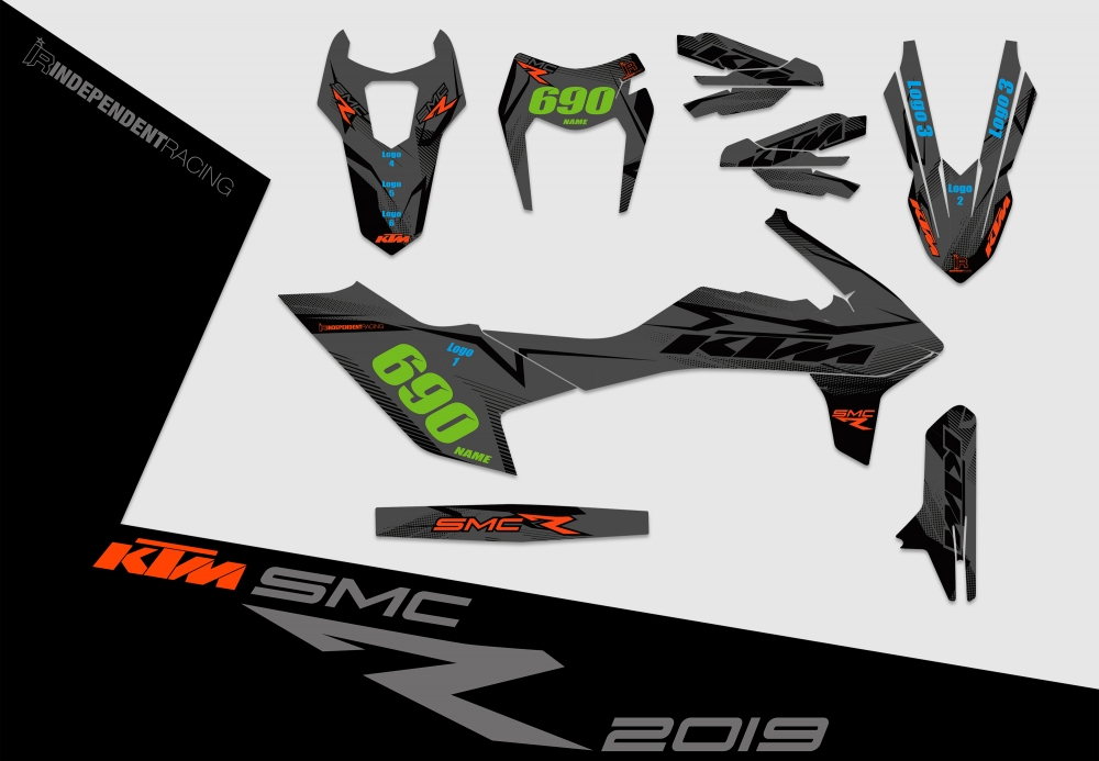 KTM 690 SMCR from 2019 | Decal Stock 2A | 2D view