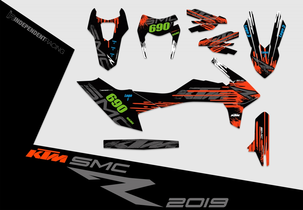 KTM 690 SMCR from 2019 | Decal Works 2A | 2D view
