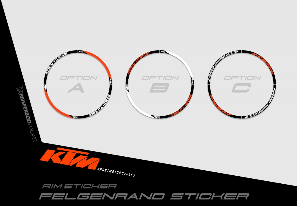 KTM Superduke 1290 2017 - 2019 | Dekor Factory 1A | Felgenrandaufkleber