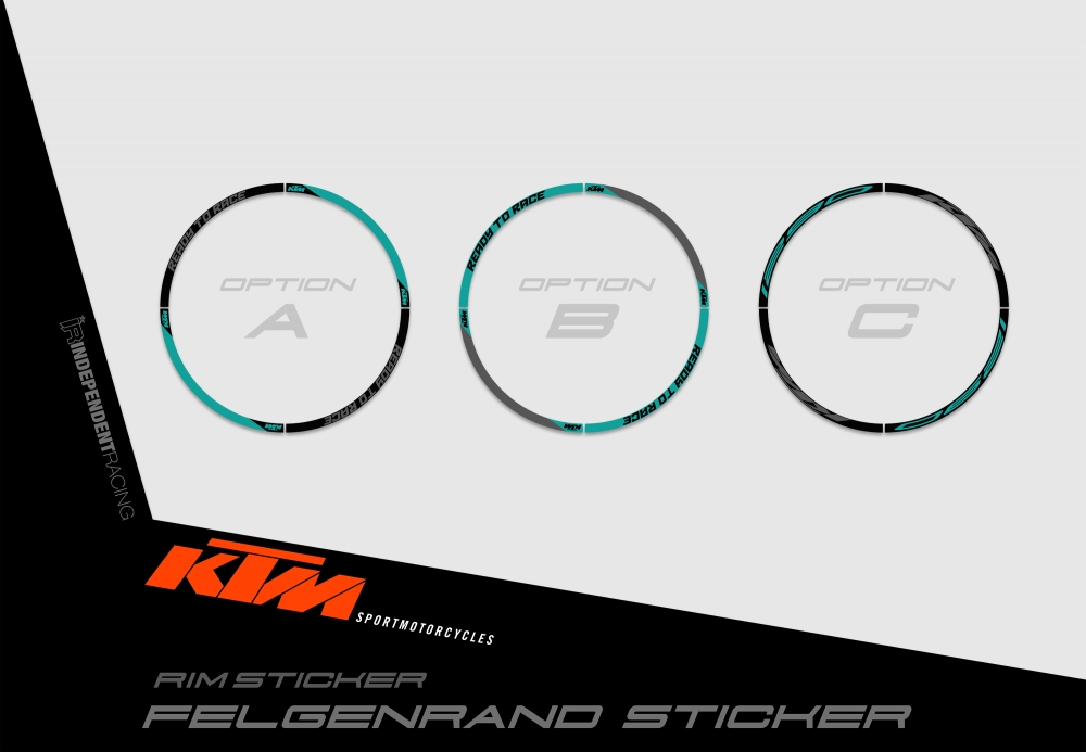 KTM Superduke 1290 2017 - 2019 | Dekor Factory 1B | Felgenrandaufkleber