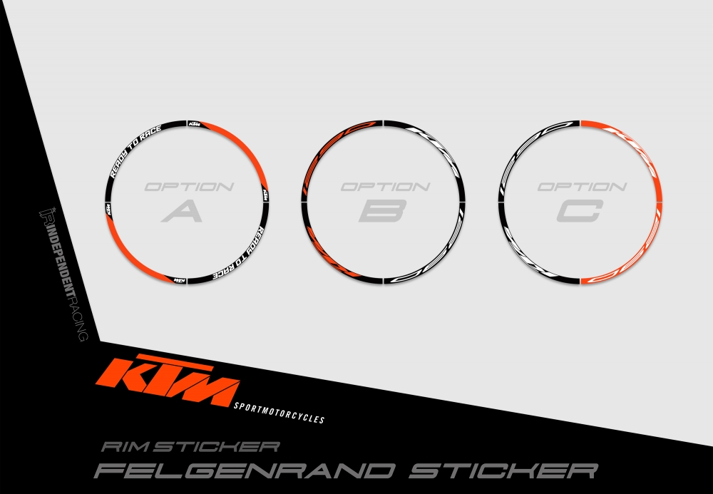 KTM Superduke 1290 2017 - 2019 | Dekor Factory 3B | Felgenrandaufkleber