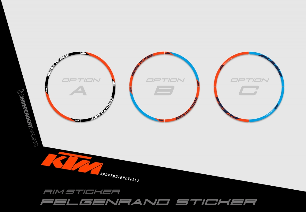 KTM Superduke 1290 2017 - 2019 | Dekor Stock 1A | Felgenrandaufkleber