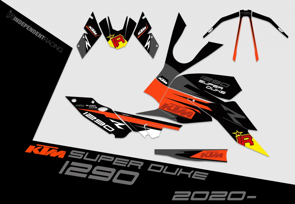 KTM Superduke 1290 from 2020 | Decal Stock 1B | 2D view