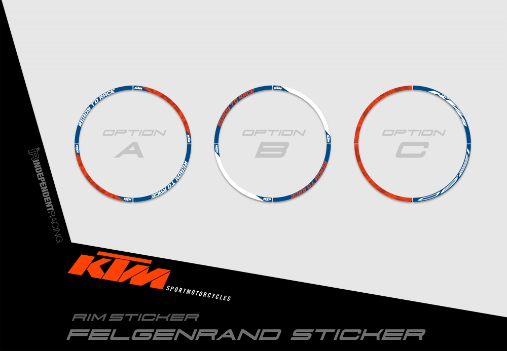 KTM Superduke 1290 ab 2020 | Dekor Stock 2B | Felgenrandaufkleber