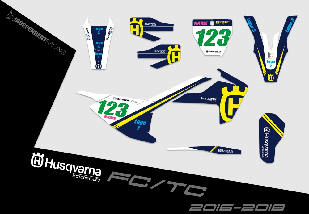 Husqvarna FC-TC 2016 - 2018 | Decal Stock 2A | 2D view