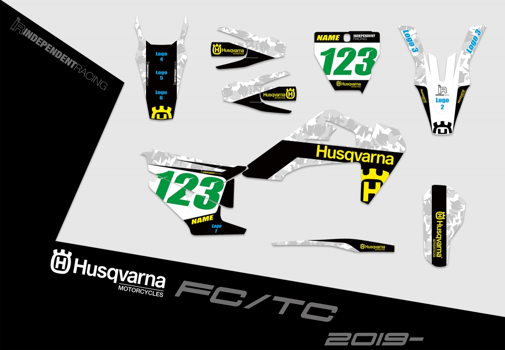 Husqvarna FC-TC from 2019 | Decal Factory 1B |  2D view