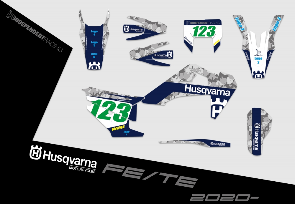 Husqvarna FE-TE from 2020 | Decal Factory 1A | 2D view