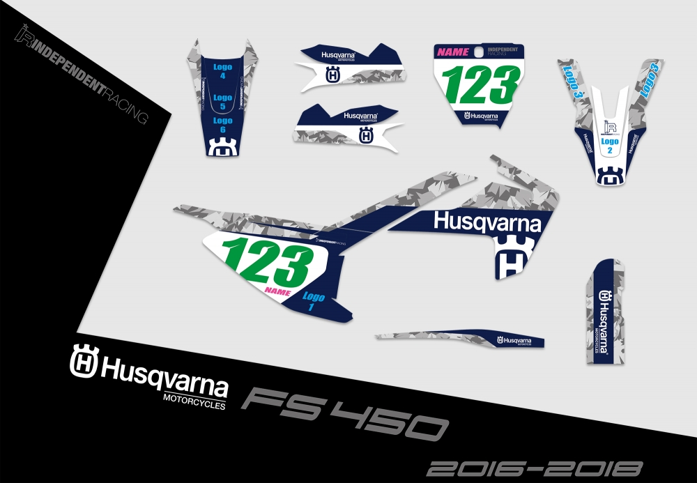 Husqvarna FS 450 2016 - 2018 | Decal Factory 1A | 2D view