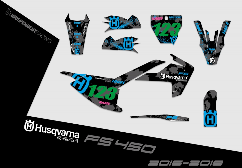 Husqvarna FS 450 2016 - 2018 | Decal Stock 3B | 2D view