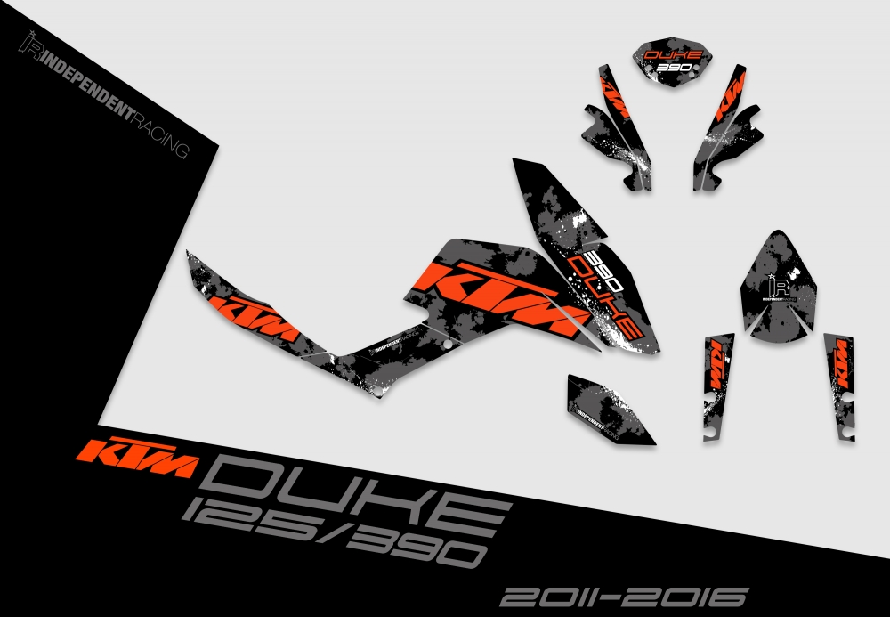 KTM Duke 125/390 2012 - 2016 | Decal Factory 3A | 2D view