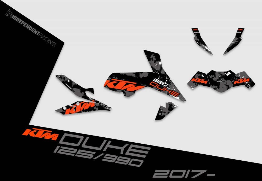 KTM Duke 125/390 ab 2017 | Dekor Factory 3A | 2D-Ansicht