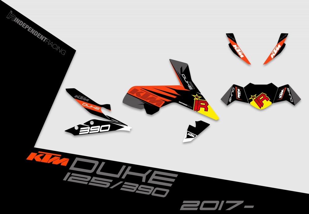 KTM Duke 125/390 from 2017 | Decal Stock 1B | 2D view