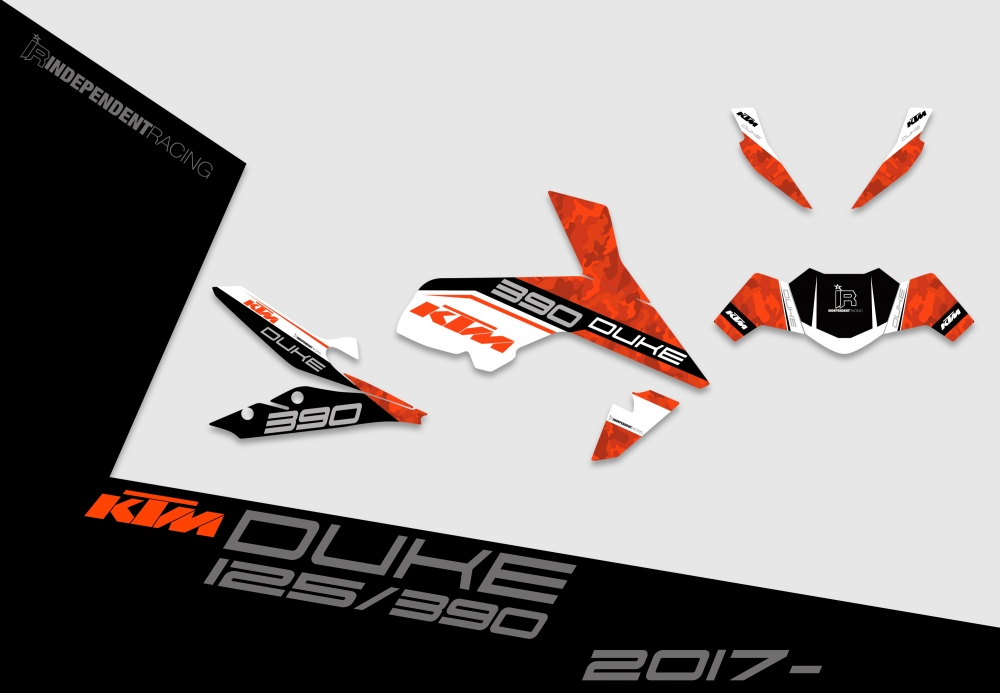 KTM Duke 125/390 from 2017 | Decal Stock 2B | 2D view