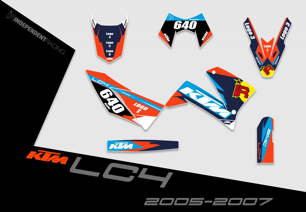 KTM Lc4 2005 - 2007 | Dekor Factory 2B | 2D-Ansicht