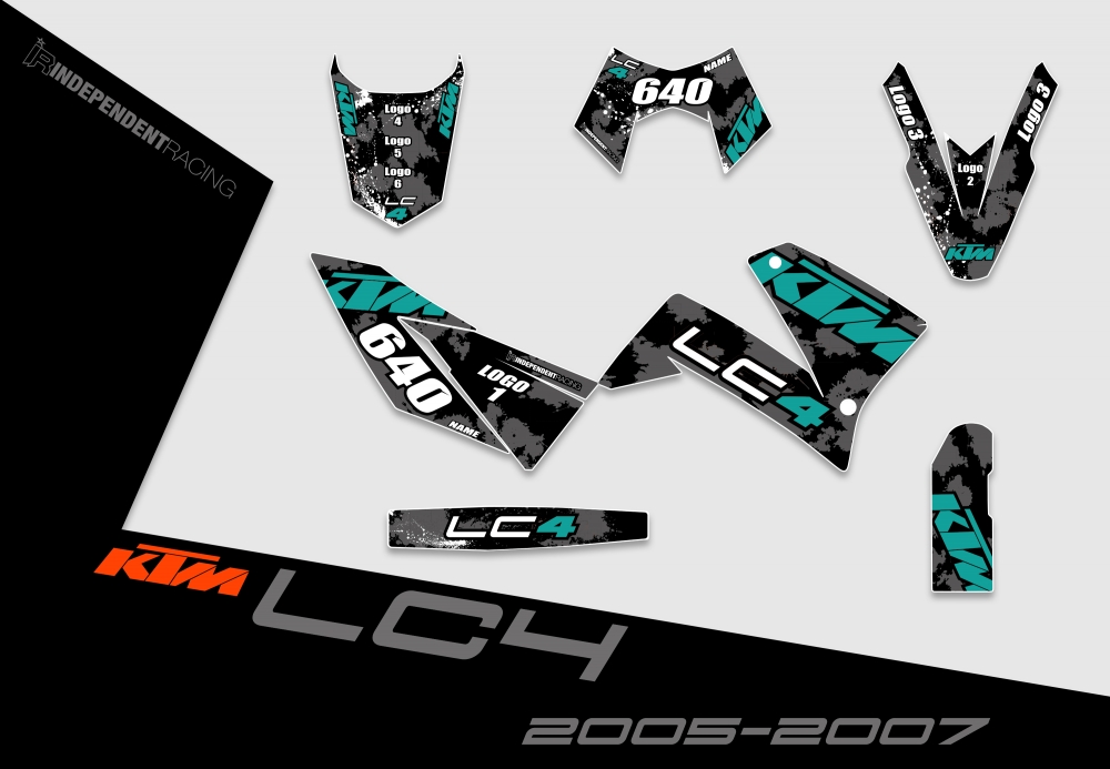 KTM Lc4 2005 - 2007 | Dekor Factory 3B | 2D-Ansicht