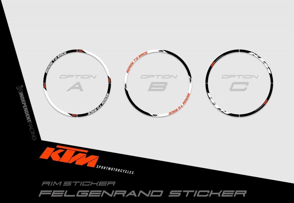 KTM Lc4 2005 - 2007 | Decal Stock 3B |  Rimsticker
