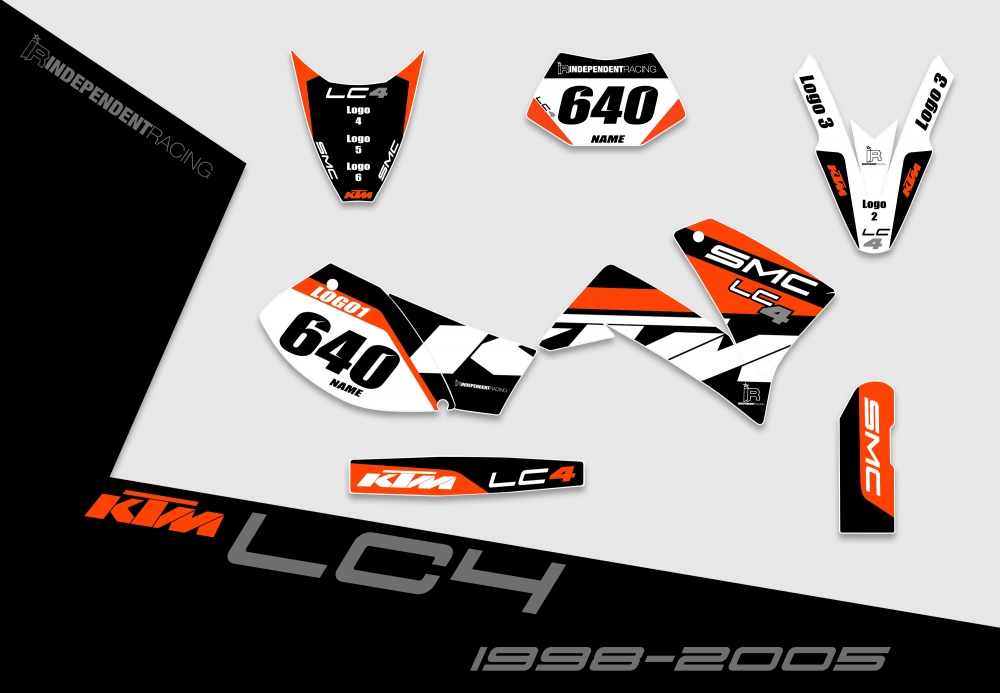 KTM Lc4 1999 - 2004 | Dekor Factory 1A | 2D-Ansicht