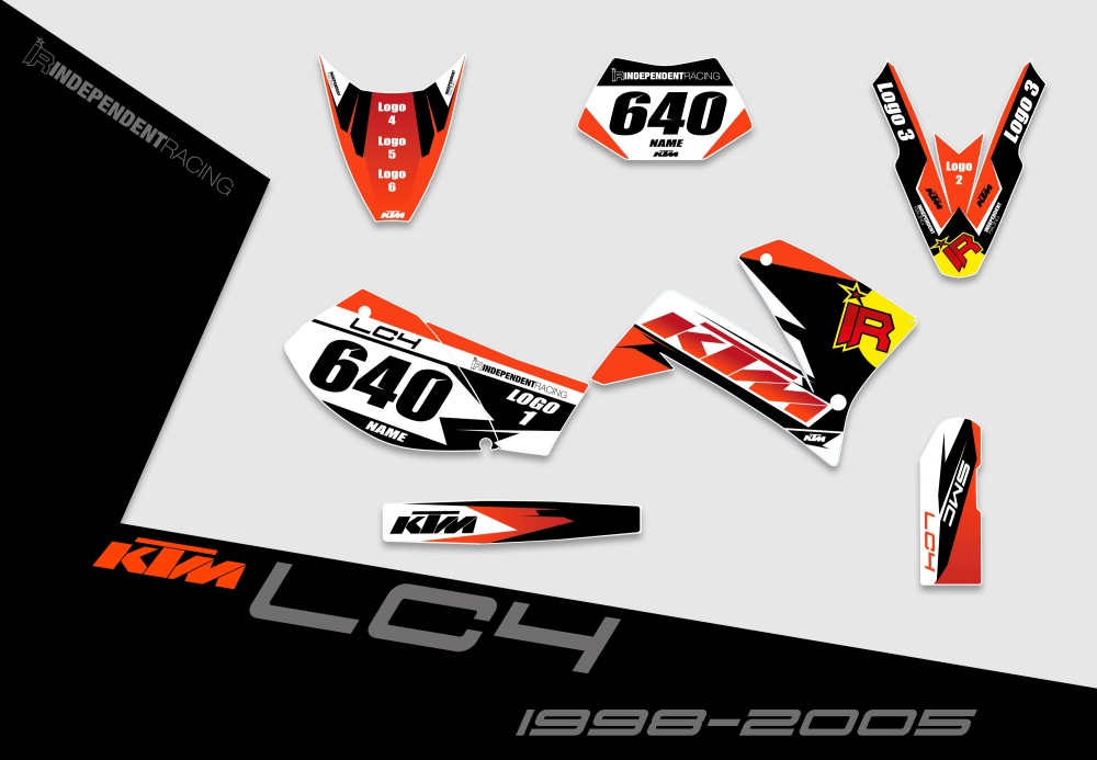 KTM Lc4 1999 - 2004 | Dekor Factory 2A | 2D-Ansicht