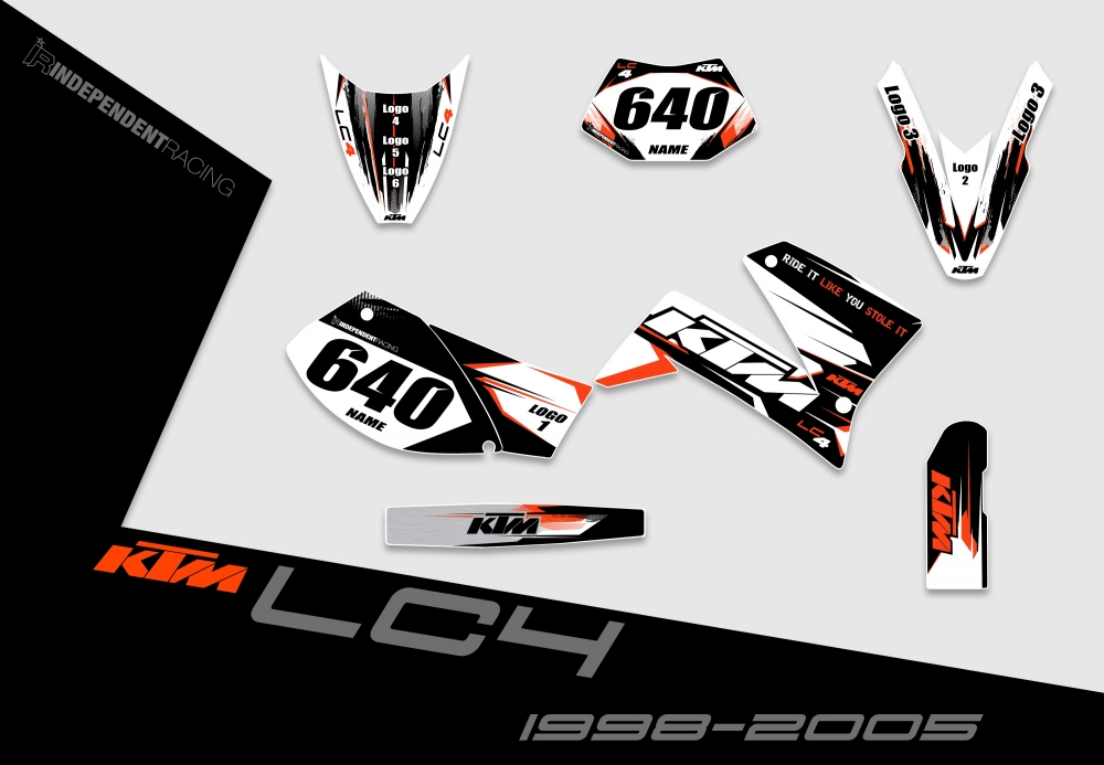 KTM Lc4 1999 - 2004 | Decal Stock 1A | 2D view