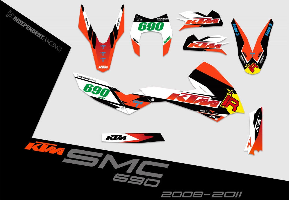 KTM 690 SMC 2008 - 2017 | Decal Factory 2A | 2D view