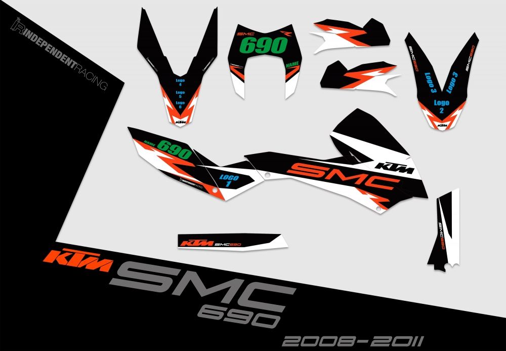 KTM 690 SMC 2008 - 2017 | Decal Factory 3A | 2D view