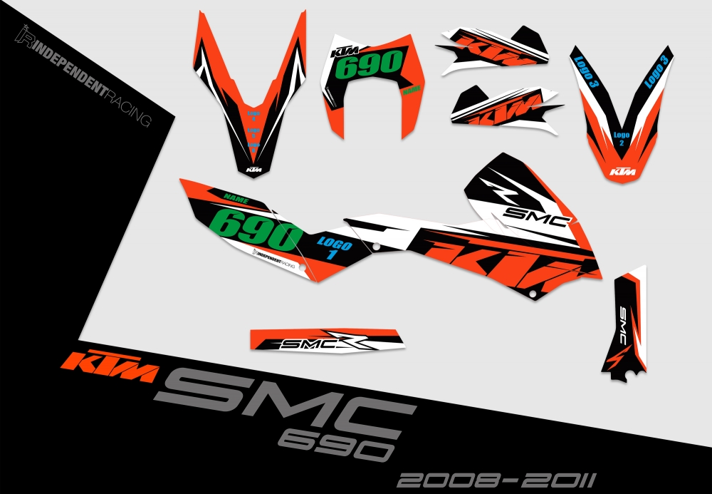 KTM 690 SMC 2008 - 2017 | Decal Stock 1A | 2D view