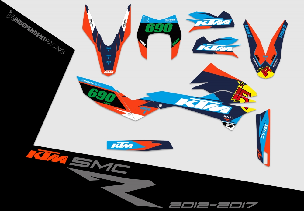 KTM 690 SMCR 2008 - 2017 | Decal Factory 2B | 2D view