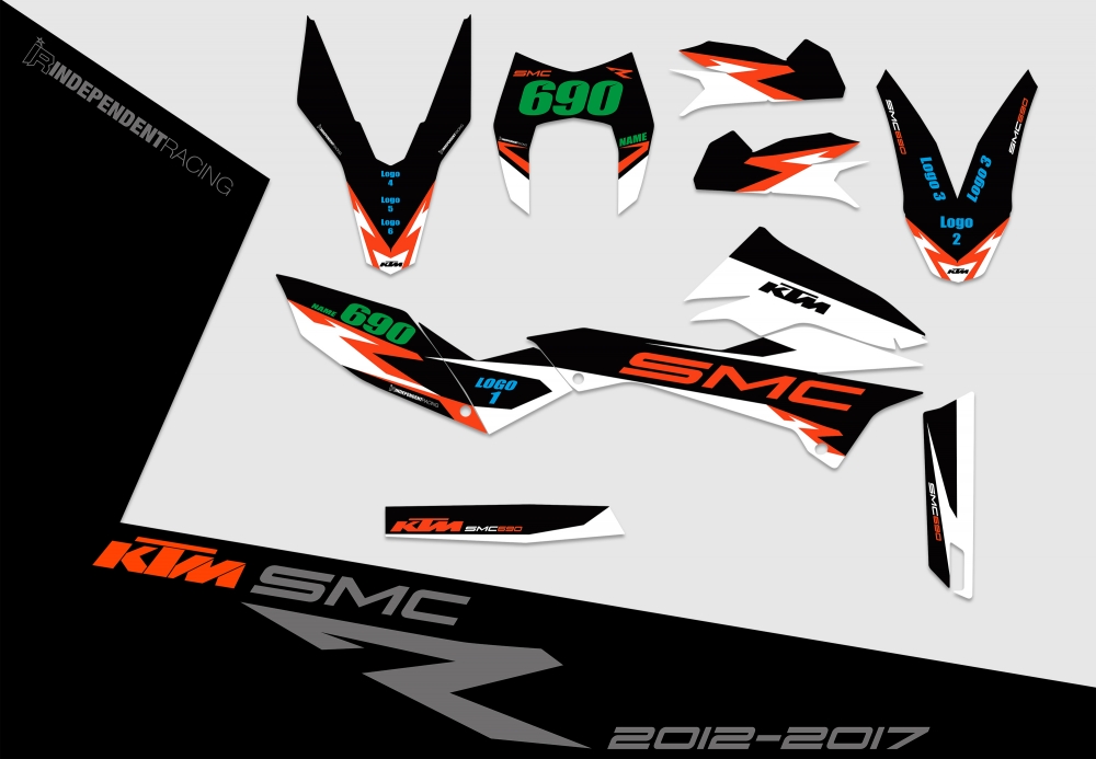 KTM 690 SMCR 2008 - 2017 | Decal Factory 3A | 2D view