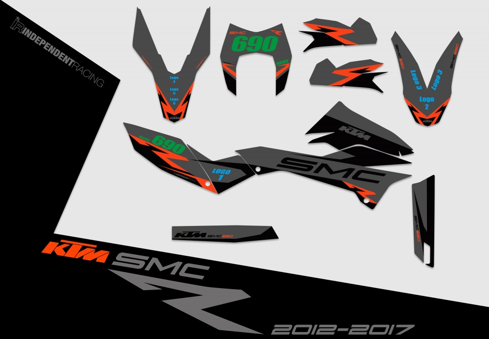 KTM 690 SMCR 2008 - 2017 | Decal Factory 3B | 2D view