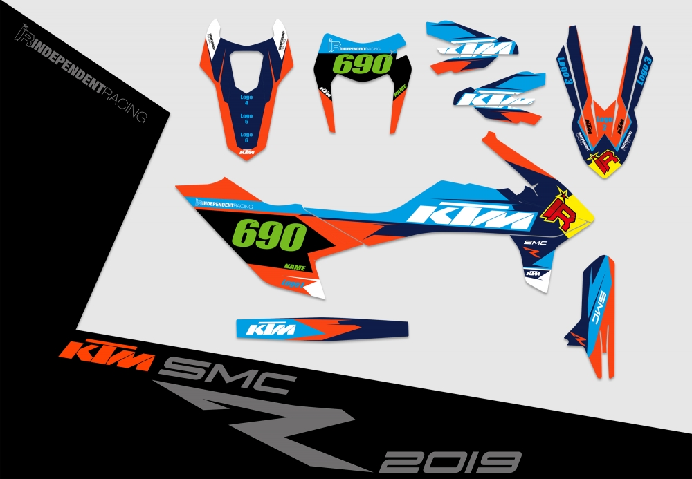 KTM 690 SMCR ab 2019 | Dekor Factory 2B | 2D-Ansicht