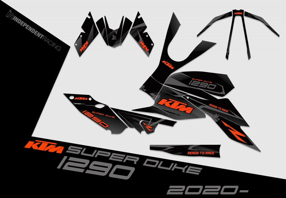 KTM Superduke 1290 from 2020 | Decal Stock 3A | 2D view